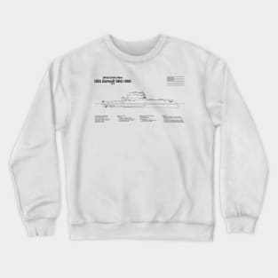 USS Zumwalt DDG-1000 Destroyer ship plans - BDpng Crewneck Sweatshirt